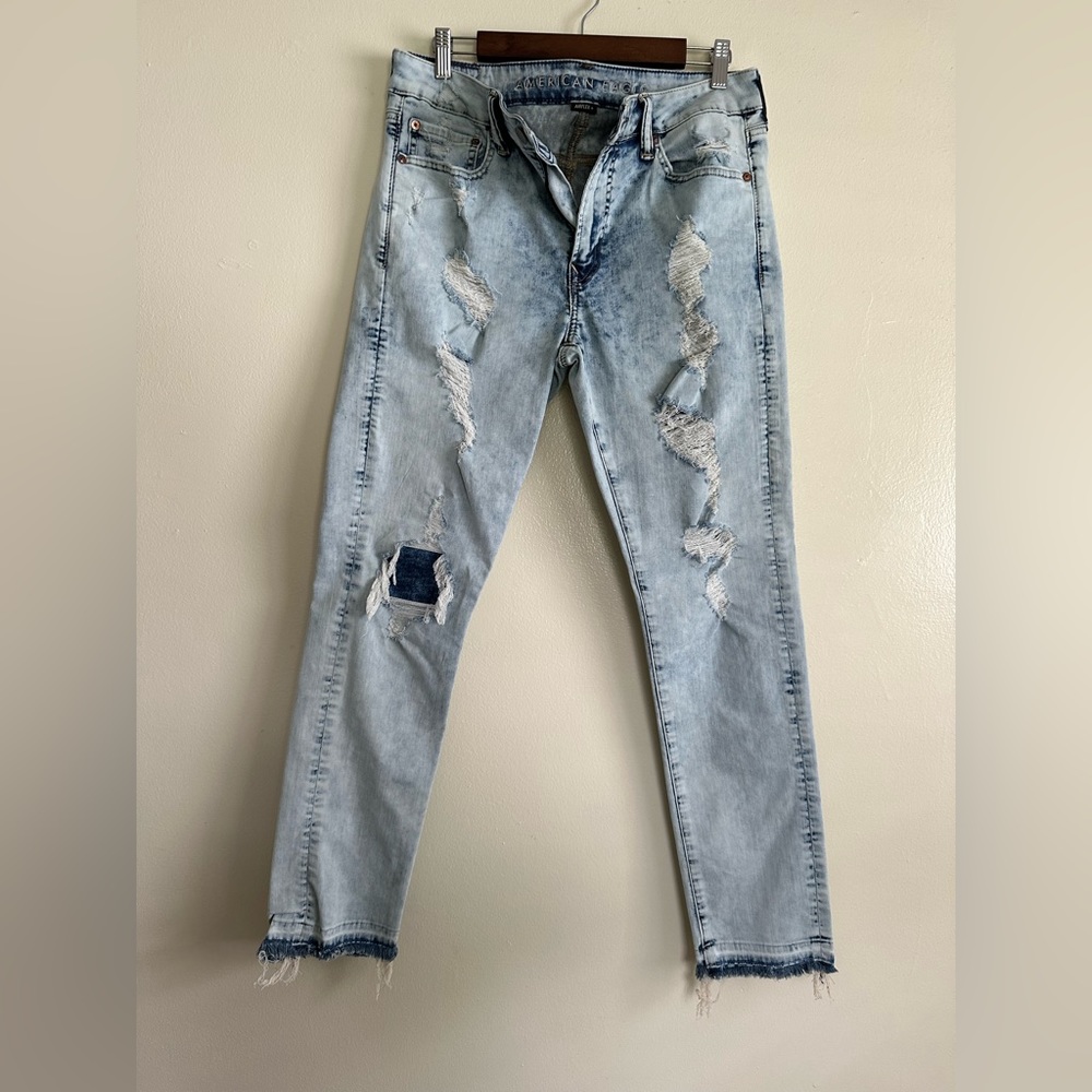 Acid Wash American Eagle Airflex+ Denim Jeans, Sz 33x32, Blue
